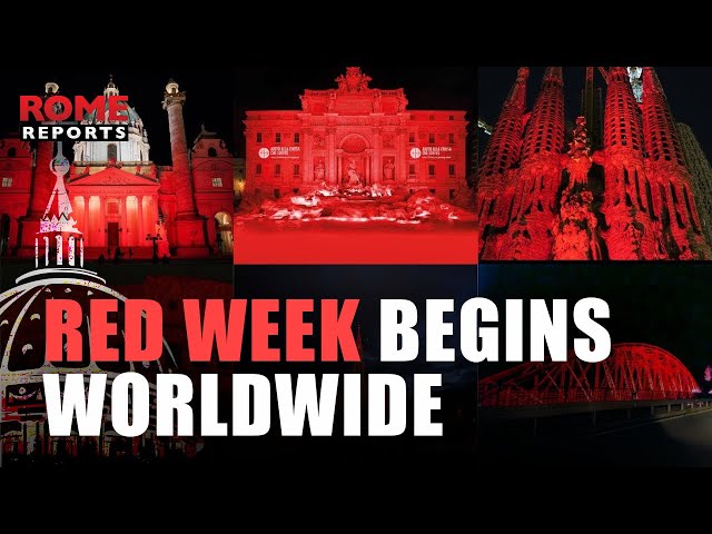 Monuments around the world turn red in support of persecuted Christians