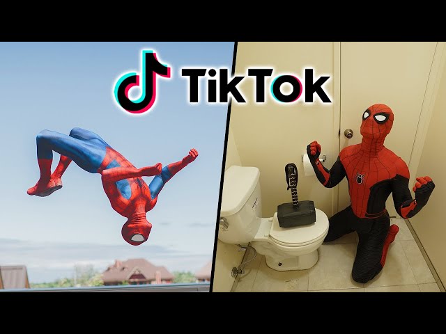 Best Spiderman TikTok Compilation (Stunts, in real life, Parkour)