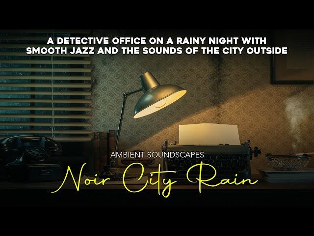 Ambient Soundscapes - Rainy City Night Detective Office Film Noir Jazz Mix