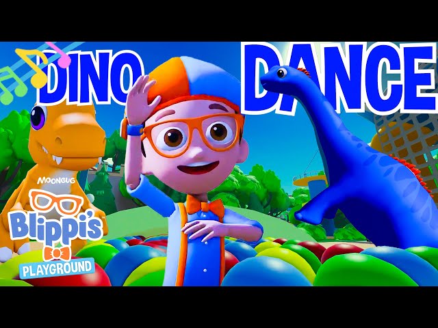 Blippi's Roblox Ball Pit Dino Dance Song! | Gaming Dinosaur Songs for Kids