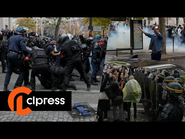 Mahsa Amini: Incidents in front of the Iranian embassy in Paris: tear gas [4K]