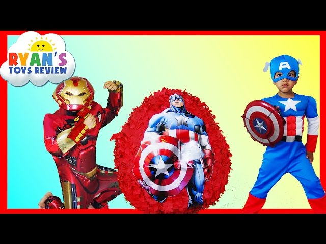 GIANT EGG SURPRISE OPENING Captain America Civil War and Iron Man from The Avengers