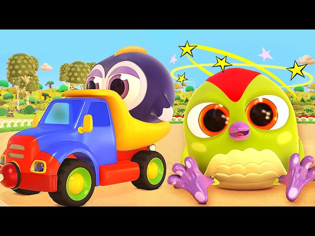 Hop Hop the owl teaches Peck Peck how to use the lift. Baby cartoons for kids. Learning videos.