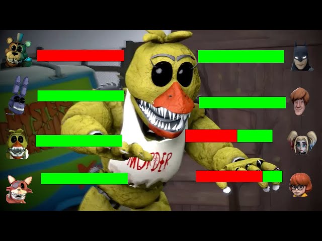 [SFM FNaF] Slasher Animatronics vs MultiVersus WITH Healthbars