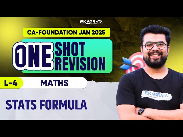 CA Foundation Jan 2025 Maths: Stats Formula | ONE SHOT REVISION By Jatin Dembla Sir