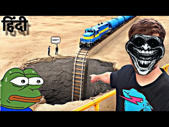 Mr Beast Insane Video || Train Vs Giant Pit