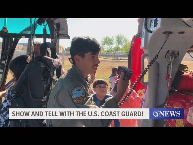 US Coast Guard show and tell with Travis Elementary students