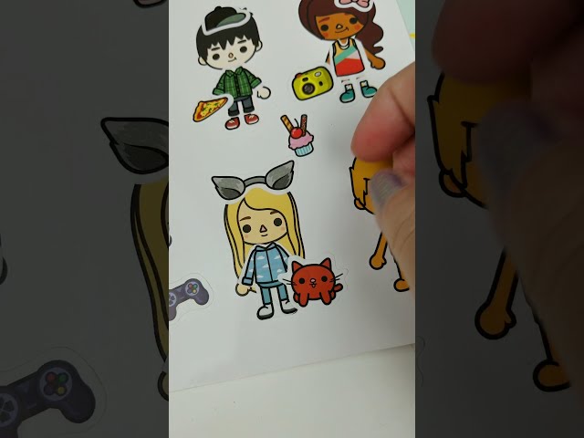 Dress Up Stickers pt 5 #shorts #tocalife #tocaboca #tocalifeworld