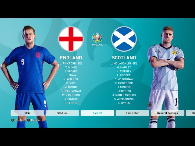 PES 2021 - England vs Scotland -UEFA EURO 2020 - Match Of The Day