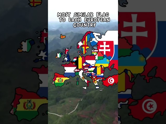 Most similar flag to every European country #history #geography #flag #flags #fypシ #countries