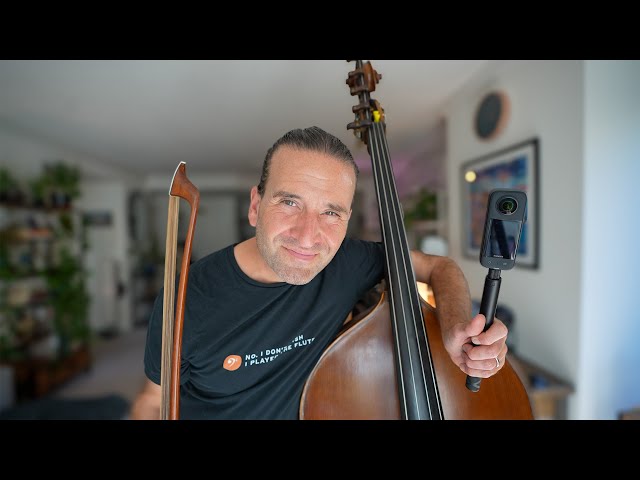 I explain my technique routine - 360 degree double bass practice session!