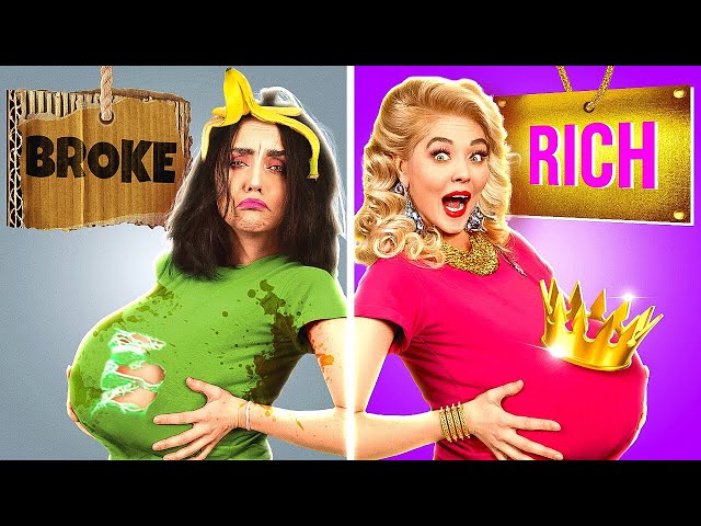 RICH vs POOR pregnant! Funny Pregnancy Moments