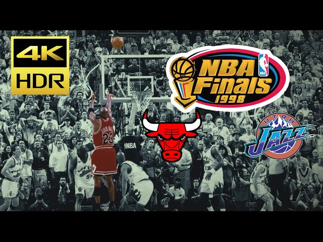 Cinematic View of Final minute of Game 6 1998 NBA Finals in 4k HDR