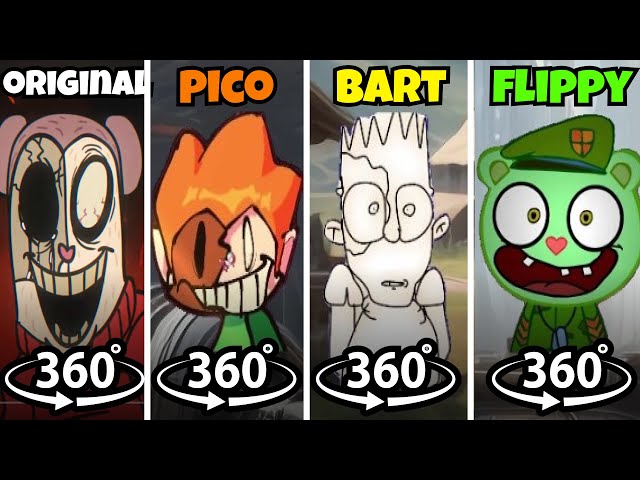 360º VR FNF Twiddlefinger Original vs Bart vs Pico vs Flippy Happy Tree Friends