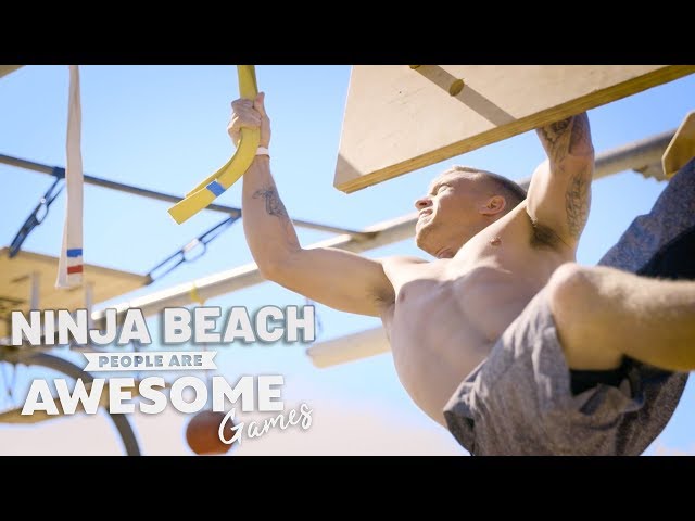 Ninja Beach | Ninja Warrior Course | People Are Awesome Games