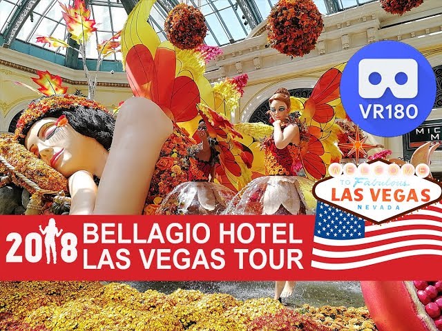 3D Bellagio Hotel, Botanical Garden & Casino - Walk through 2018 (VR180 Video)