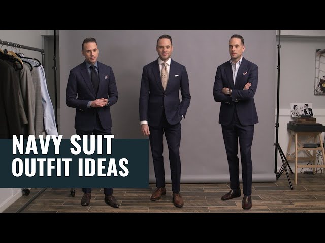 5 Navy Suit Outfit Ideas for Spring | Navy Blue Suit Lookbook | Outfit Inspiration