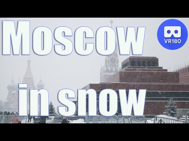 Moscow in snow. VR stereo video. VR180 video from Moscow, Russia.