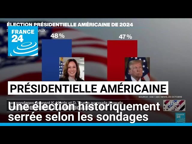 Présidentielle américaine : une élection historiquement serrée selon les sondages • FRANCE 24