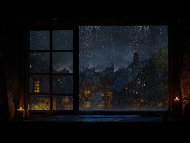 Rain & Thunder Sounds Inside a Dark Room - Relaxing Ambience for Deep Sleep