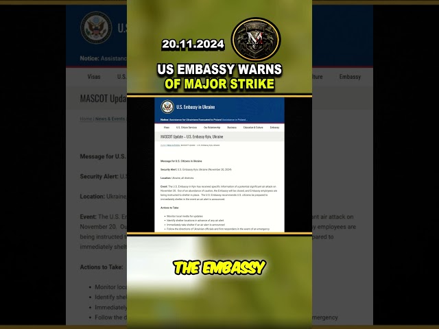 🚨 Shocking News! US Embassy Warns of Major Strike Today!  #ukraine #news