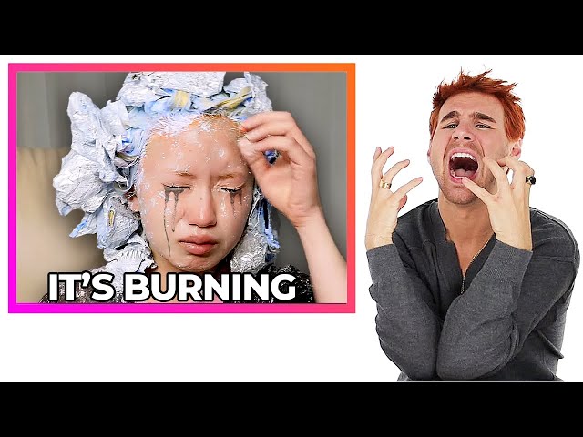 Hairdresser Reacts To Chemical Burn Bleach Fails!