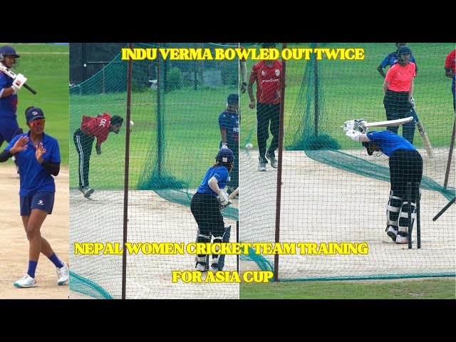 Nepal Women Cricket Team Practice in Net for Asia Cup in Srilanka | Indu Verma bowled twice in net