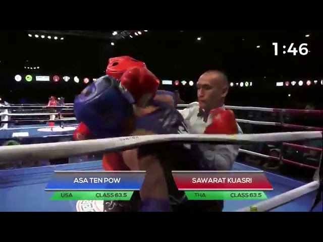 Asa Ten Pow USA V Sawarat Kuasri Thailand at the Muaythai World Championshipss 2018