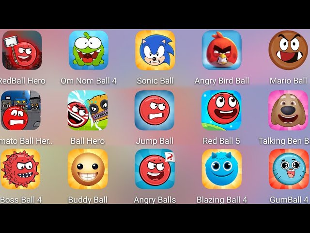 Sonic Ball,SpongeBob Ball,Mario Ball,Om Nom Ball,Red Ball Hero,Tomato Ball Hero,Red Ball 6,Jump Ball