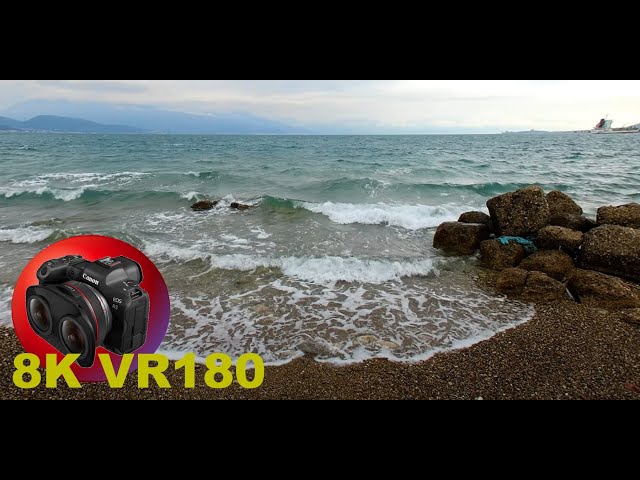 RIO watching the water on the Gulf of Corinth from the East Pier GREECE 8K 4K VR180 3D Travel ASMR