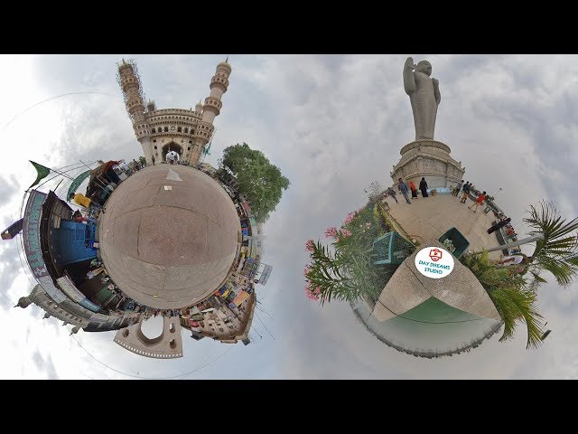 360 Video of Buddha Statue and Charminar | VR tour Hyderabad | ifly studio