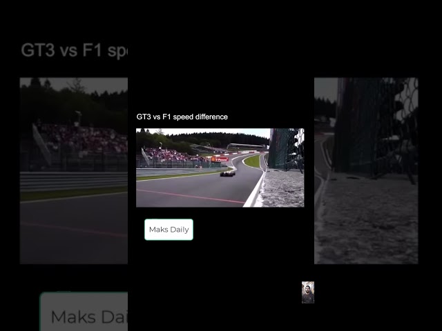 GT3 VS F1 speed Difference #shorts #youtubeshorts #viralvideo #shortsfeed #trending #memes #car #f1