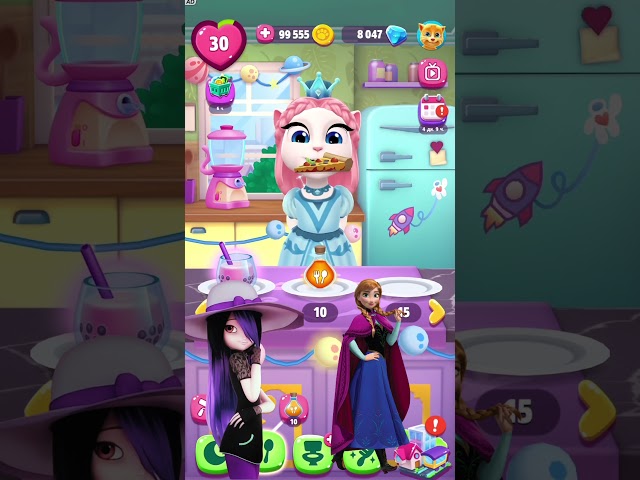 Team Juleka 🍔 or team Anna 🍕 my talking angela2 outfit makeover #angela #gaming #video #shorts