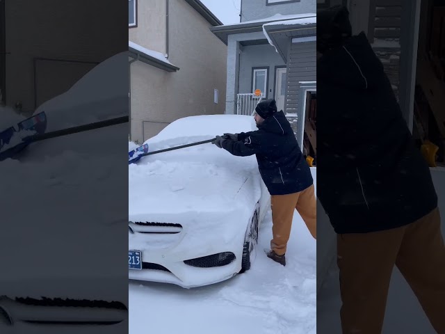 Mercedez under snow in canada