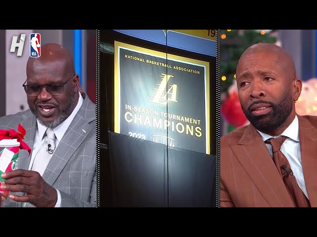 Inside the NBA reacts to Lakers Inveiling the In-Season Tournament Banner