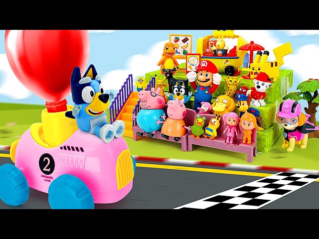 Best Learn Colors with Toy Cars | Pretend Play Videos for Kids with Bluey & Peppa Pig Toys