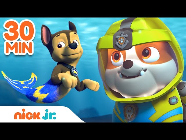 PAW Patrol Water Rescues! w/ Rubble & Chase 🌊 | 30 Minute Compilation | Nick Jr.