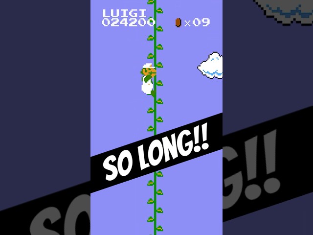 The LONG BEANSTALK in Super Mario Bros. (NES)!!