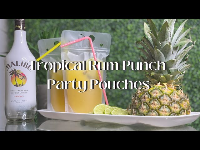 TROPICAL RUM PUNCH ALCOHOLIC DRINK POUCHES | HOW TO MAKE ADULT CAPRI SUNS