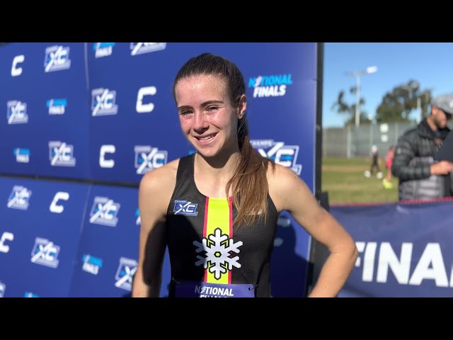 New York's Karrie Baloga wins the 2022 Champs Sports Cross Country National Title!