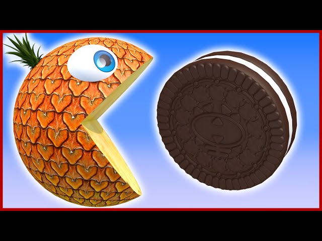 Pacman Pineapple Kid in Ice Age finds Wild Animals and Rolls around Snow on Sleigh