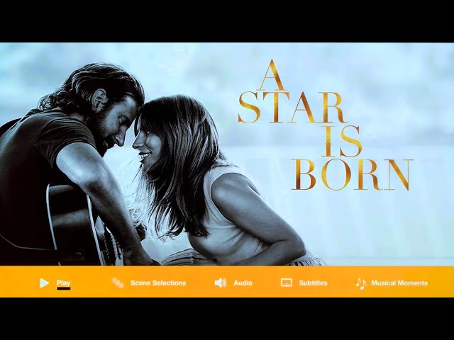 Bradley Cooper's A STAR IS BORN - 4K Ultra HD Movie Menu presentation