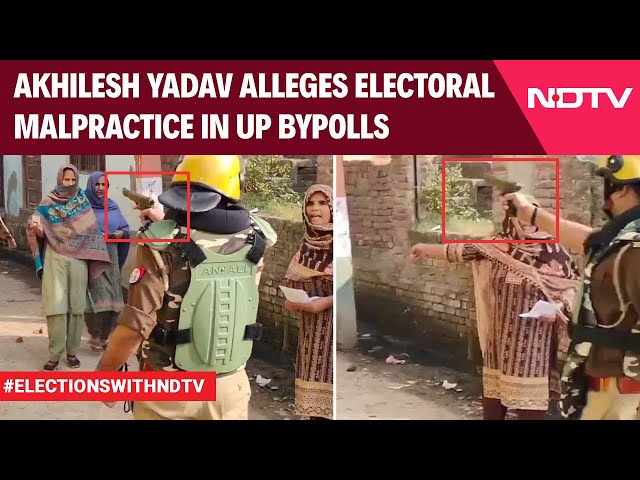 Uttar Pradesh Bypoll | "We Have Orders": Akhilesh Yadav Shares Clip Of UP Cop, Revolver In Hand