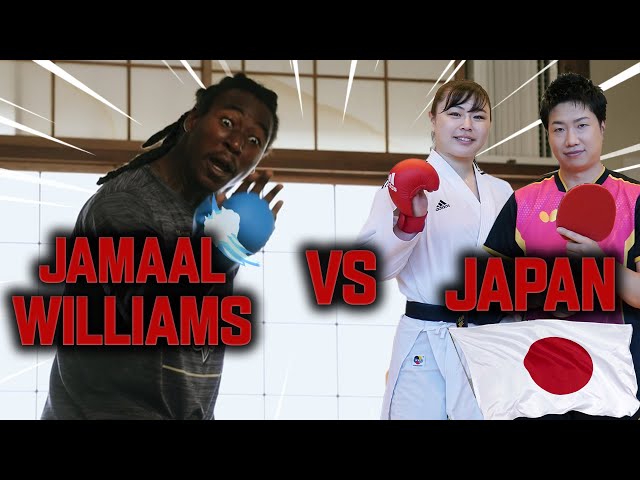 Jamaal Williams  vs. Japanese Olympians in a Skills Challenge! 🏈🏓🥋