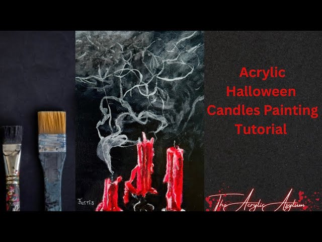 Acrylic Halloween Candles Painting Tutorial