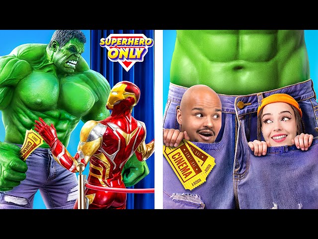 Fake Superheroes vs Real Superheroes! Sneaking Into the Movies Challenge!