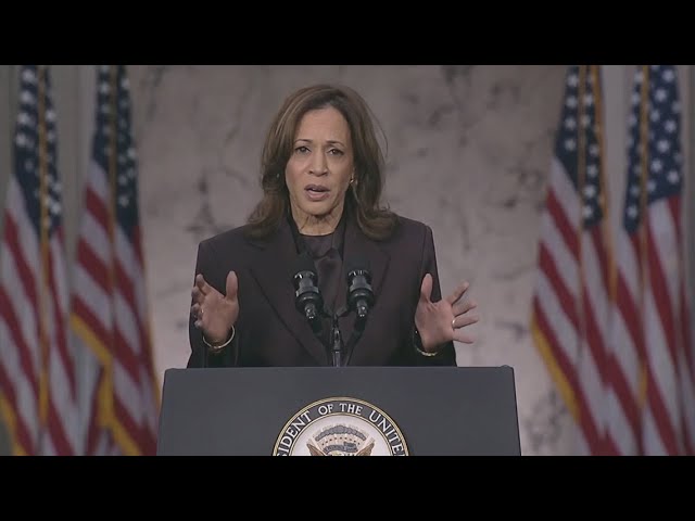 VP Harris concedes presidential race, gives speech to public