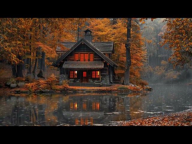 Rainy Lakeside House: Thunderstorm and Fireplace Sounds for Soothing, Fast Sleep