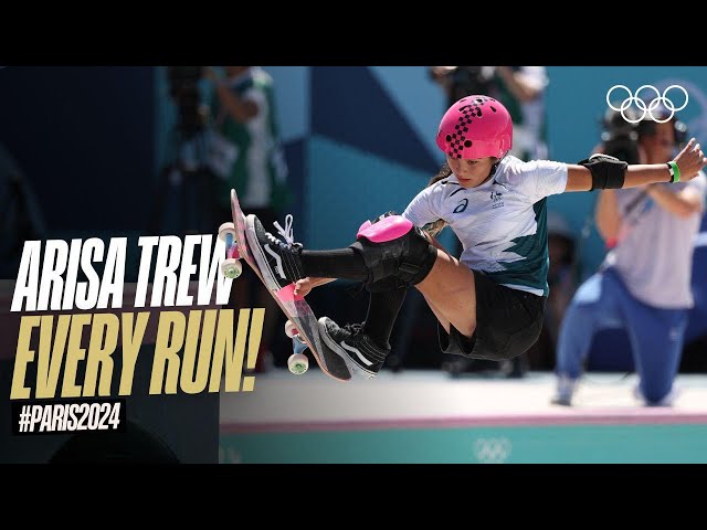 🇦🇺 Every Arisa Trew Run from Paris! | Park Skateboarding #Paris2024