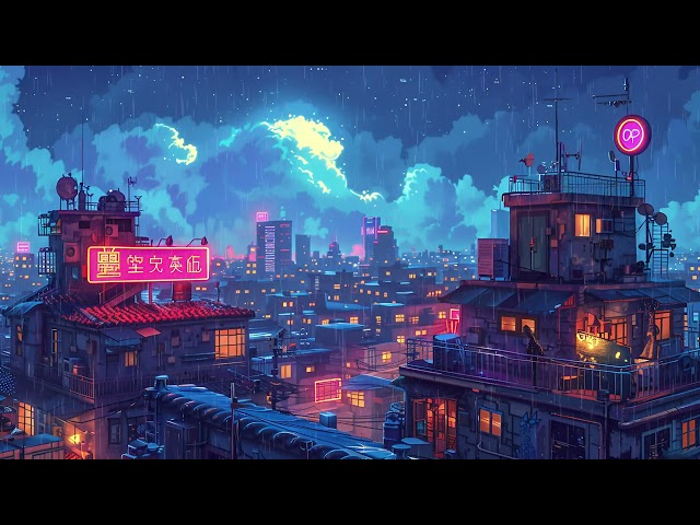 ASMR Lofi Rain to Calm Your Anxiety 🎵 1980s Lofi City Vibes 🌟 Lofi Rain For Sleep, Study And Focus